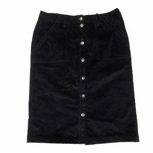 NWT VERO MODA Corduroy Button Skirt XL Black
